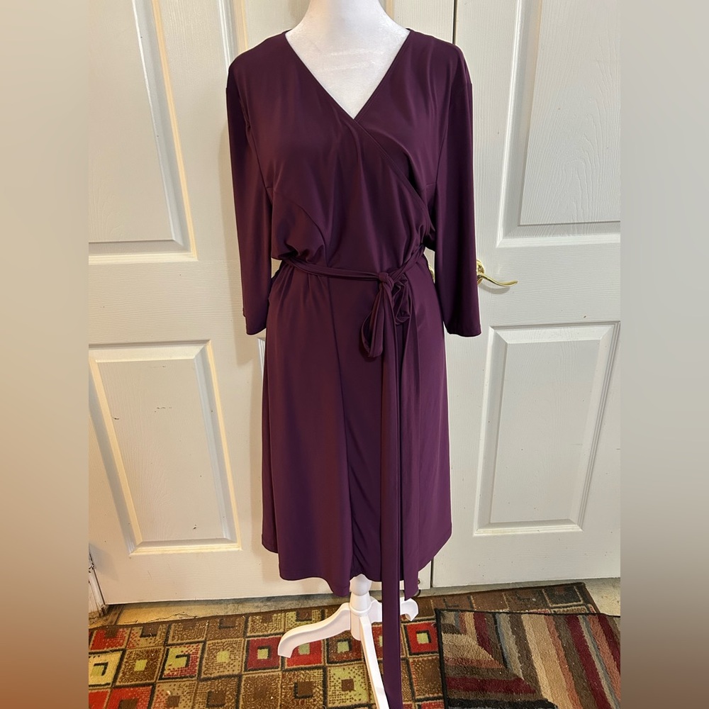 Kiyonna purple wrap dress, size 2X